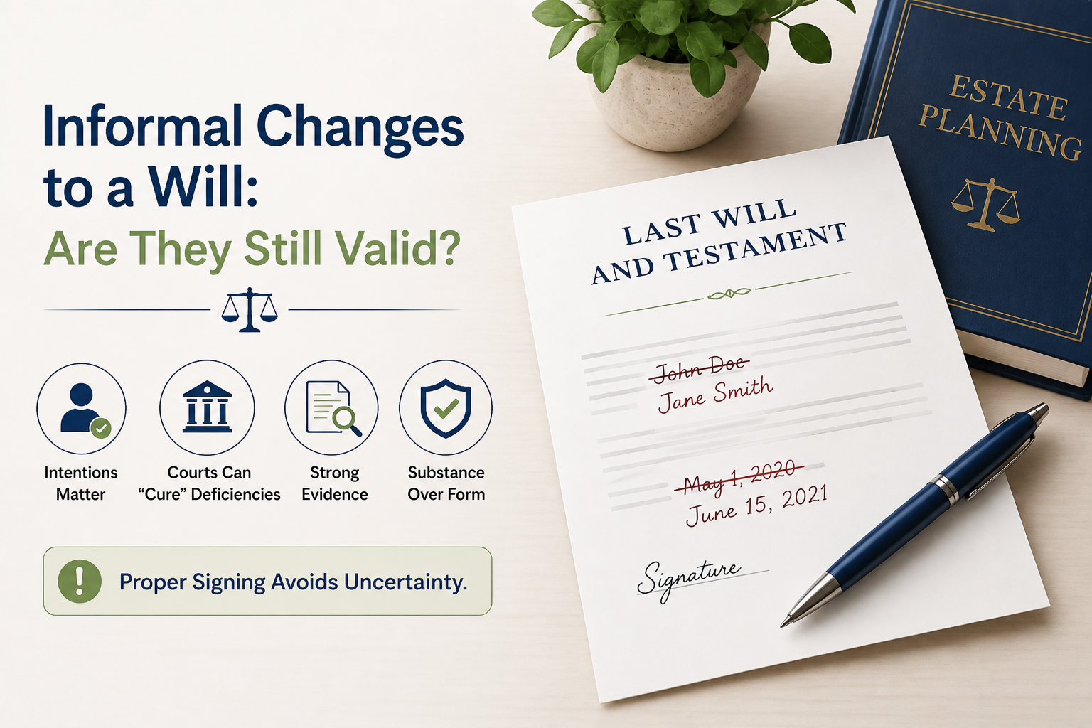 Featured image for “Can Changes to a Will Be Valid If They Weren’t Properly Signed?”